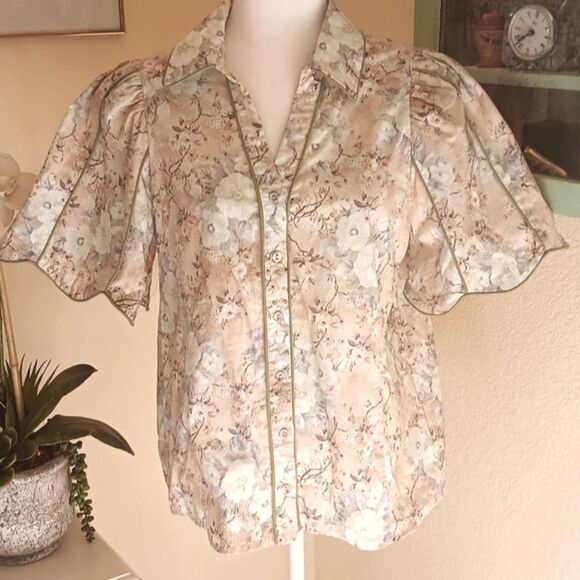 Enyro Softly Spoken Blouse. Retro. Cotton - Picture 2 of 13